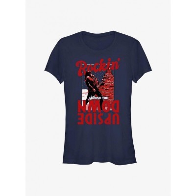 Stranger Things Eddie Rockin' Tee for Girls - Blue Junior Size