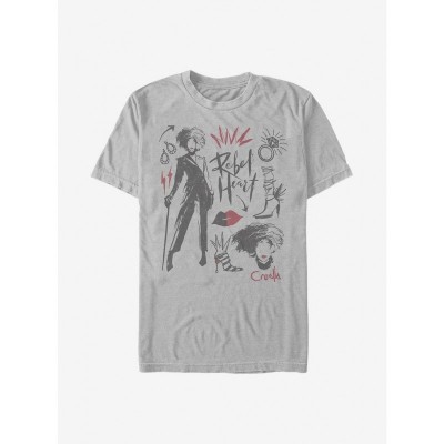 Disney Cruella Fashion T-Shirt in Silver - Men's Lightweight Cotton