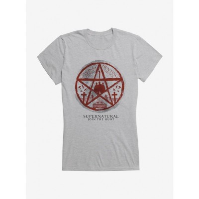 Supernatural Pentagram Design Lightweight Cotton Tee for Girls