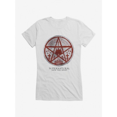 Supernatural Pentagram Design Lightweight Cotton Tee for Girls