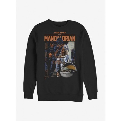 Mando Crew Sweatshirt for Men - The Mandalorian Black Components
