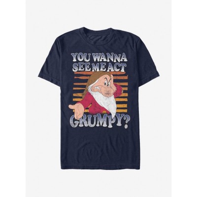 Disney Grumpy T-Shirt for Men - Blue Lightweight Cotton