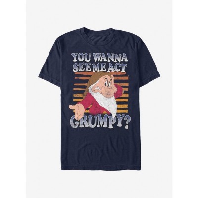 Disney Grumpy T-Shirt for Men - Blue Lightweight Cotton