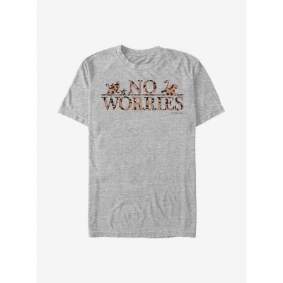 Disney Lion King "No Worries" Leopard Print Men's Grey T-Shirt