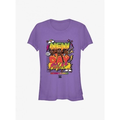Name: The New Day Rocks Lightweight Purple T-Shirt for Girls