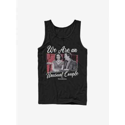 Marvel WandaVision Unusual Romantic Couple Men's Cotton Tank - Black