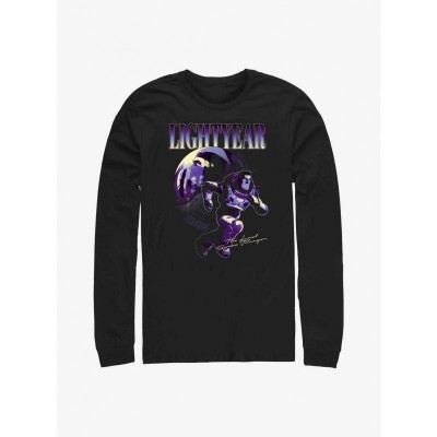 Disney Pixar Lightyear Hero Men's Cotton Long Sleeve T-Shirt - Black