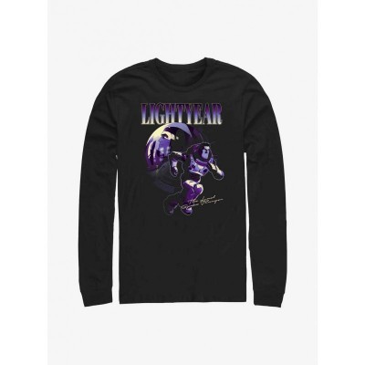 Disney Pixar Lightyear Hero Men's Cotton Long Sleeve T-Shirt - Black