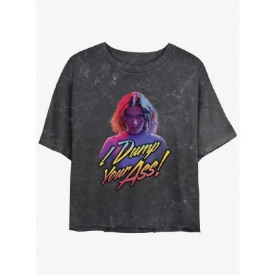 Stranger Things Mineral Wash Crop T-Shirt for Girls - Multi Colors