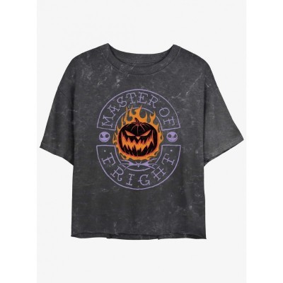 Disney Nightmare Before Christmas Master of Fright Mineral Wash Crop T-Shirt for Girls - Multi