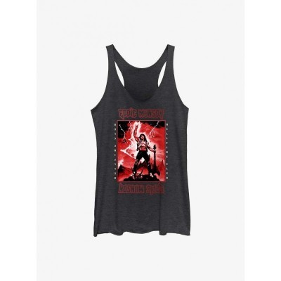 Stranger Things Eddie Munson Power Graphic Tank Top for Girls - Heather Black