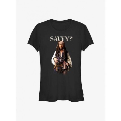 Disney Girls Savvy Pirates of the Caribbean Junior T-Shirt - Black