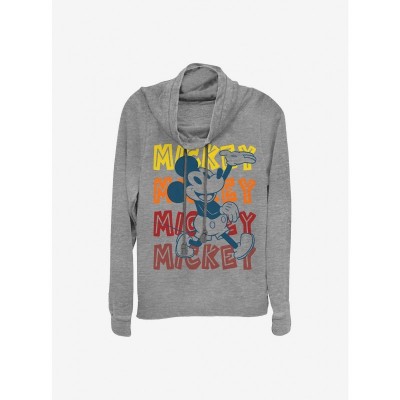 Disney Girls Lightweight Strut Cowlneck Top - Grey