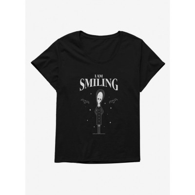 Addams Family Plus Size T-Shirt for Girls - Smiling Design in Black