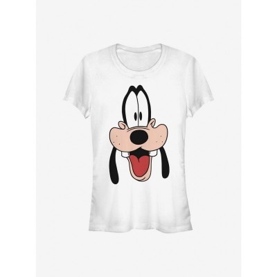 Disney Goofy Dad Big Face Design T-Shirt for Girls - White