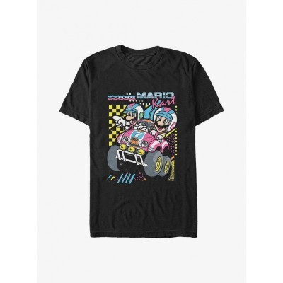 Mario Kart Dart Design Big & Tall Black T-Shirt