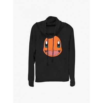 Pokemon Charmander Lightweight Cowl Neck Top - Junior Black
