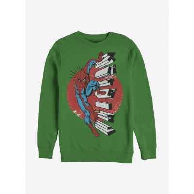 Marvel Spidey Senses Green Crew Sweatshirt for Men