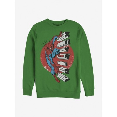 Marvel Spidey Senses Green Crew Sweatshirt for Men