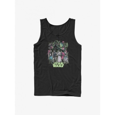 Star Wars Galaxy Neon Tank Top - Black for Men