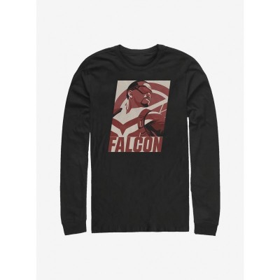 Marvel The Falcon Long-Sleeve T-Shirt - Black Men's Cotton Tee