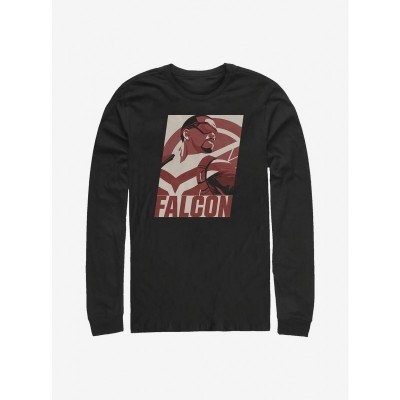 Marvel The Falcon Long-Sleeve T-Shirt - Black Men's Cotton Tee