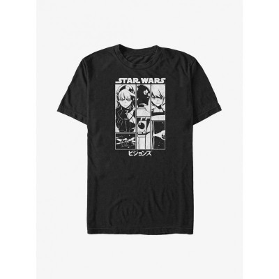 Star Wars Visions The Twins Graphic Big Tall T-Shirt - Black