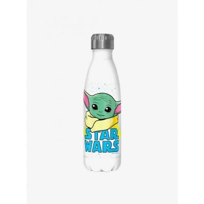 The Mandalorian Child Logo Stainless Steel Water Bottle - White 17oz