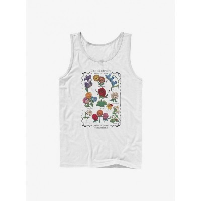 Disney Wonderland Wildflowers Cotton Tank Top for Men - White