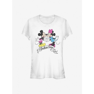 Disney Girls Lightweight Endless Love Mickey Mouse T-Shirt - White