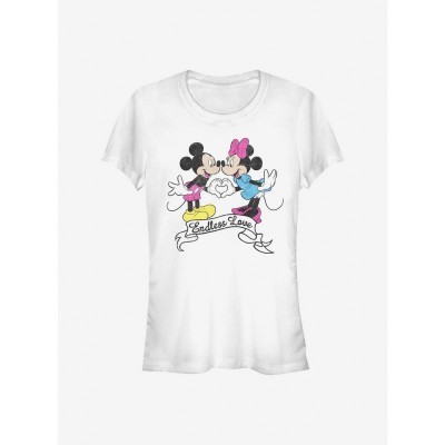 Disney Girls Lightweight Endless Love Mickey Mouse T-Shirt - White