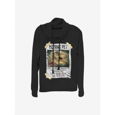 Jurassic Park Girls Cowl Neck Top - Black