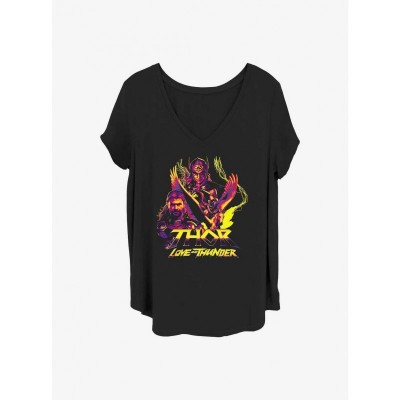 Marvel's Thor: Love and Thunder Character Tee for Girls - Plus Size Black