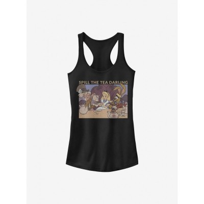 Disney Alice In Wonderland Tea Party Girls Cotton Tank Top - Black