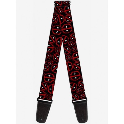 Buckle-Down Marvel Deadpool Scattered Logo Guitar Strap - USA Made