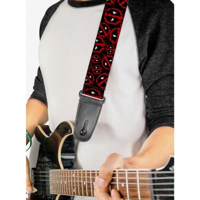 Buckle-Down Marvel Deadpool Scattered Logo Guitar Strap - USA Made